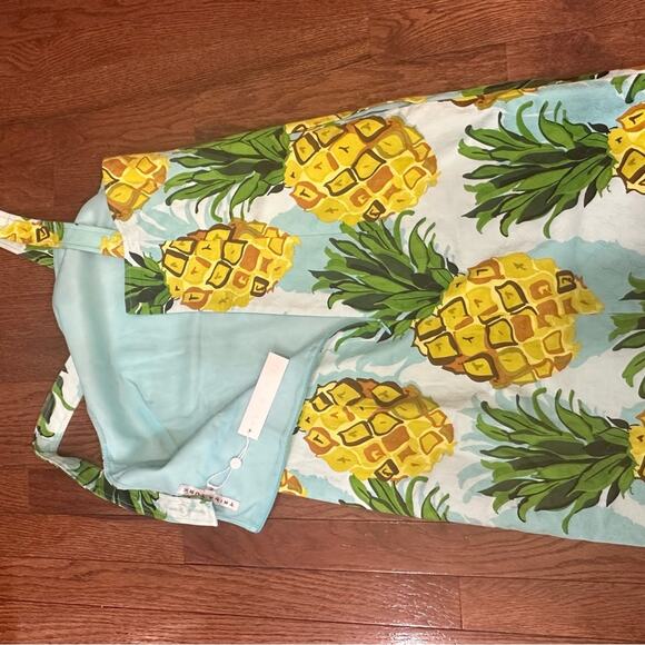 NWT Trina Turk Pineapple Mini Dress Size 2 Blue Yellow Cotton Vacation Summer - Picture 9 of 16